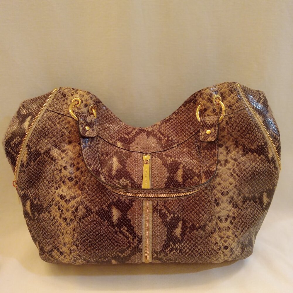 Michael Kors Python Embossed Brown-Multi Leather … - image 4